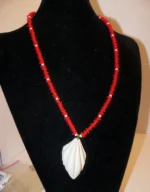 Handmade Red beads Scallop Necklace - Image 4