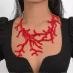 Red Coral Rouge Branch Necklace - Image 14