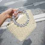Éclat Straw Crystal Top-Handle Bag - Image 16