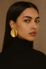 Hollow Curved Oversized Round Earrings - Image 9