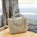 Éclat Straw Crystal Top-Handle Bag - Image 14