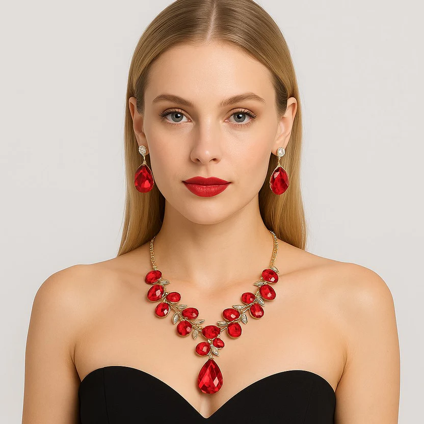 547395701_10172269449015403_5522888936483331347_n_1 Teardrop Crystal Bridal Jewelry Set - Image 1