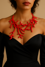 Red Coral Rouge Branch Necklace - Image 20