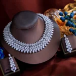 Luxury Bridal Crystal Necklace & Drop Earrings Set - Image 5