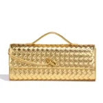 Vegan Leather Woven Clutch - Image 8