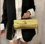 Vegan Leather Woven Clutch - Image 18