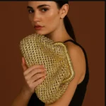 Luxury Hand woven Metallic Crochet Clutch Purse