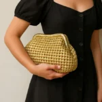 Luxury Hand woven Metallic Crochet Clutch Purse - Image 6