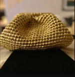 Luxury Hand woven Metallic Crochet Clutch Purse - Image 7