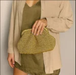 Luxury Hand woven Metallic Crochet Clutch Purse - Image 10