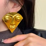 Luxury African Face Gold-plated Earrings - Image 2