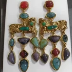 Boho Multi-color Gold Statement Earrings