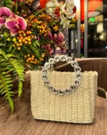 Éclat Straw Crystal Top-Handle Bag - Image 13