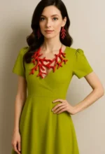Red Statement Coral Necklace and Earring Set - Image 14