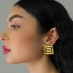 SPIRAL SQUARE GOLD EARRINGS - Image 14