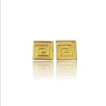 SPIRAL SQUARE GOLD EARRINGS - Image 15
