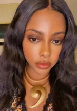 Gold Swirl Pendant Leather Necklace - Image 3