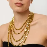 Multi-layered Gold Bead Necklace