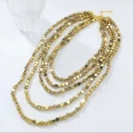 Multi-layered Gold Bead Necklace - Image 2