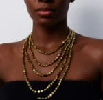 Multi-layered Gold Bead Necklace - Image 3
