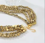 Multi-layered Gold Bead Necklace - Image 5