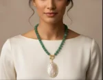 Handmade Green Aventurine Bead Necklace with Abalone Shell Pendant - Image 9
