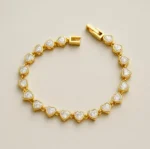18K Gold Heart Tennis Bracelet - Image 3