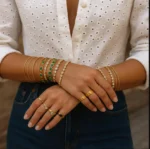 18K Gold Heart Tennis Bracelet - Image 5