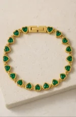 18K Gold Heart Tennis Bracelet - Image 6
