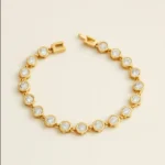 18K Gold Heart Tennis Bracelet - Image 8