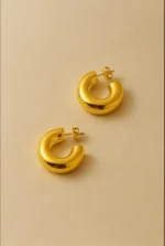 Chunky Gold Hoop Earrings - Image 2