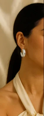 Chunky Gold Hoop Earrings - Image 8