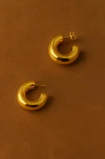 Chunky Gold Hoop Earrings - Image 9