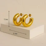 Chunky Gold Hoop Earrings - Image 10