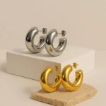 Chunky Gold Hoop Earrings