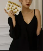 Gold Nugget Acrylic Clutch Bag - Image 9