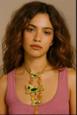 18K Gold-plated Bib Necklace - Image 7