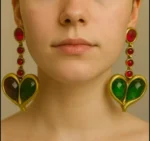 Vintage Classical Style Twin Hearts Drop Earrings - Image 6