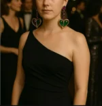 Vintage Classical Style Twin Hearts Drop Earrings - Image 2