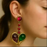 Vintage Classical Style Twin Hearts Drop Earrings - Image 5