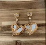 Vintage Classical Style Twin Hearts Drop Earrings - Image 3