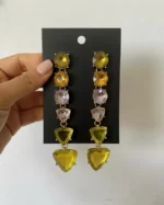 Colorful Gemstone Drop Earrings - Image 2
