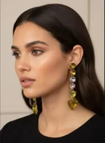 Colorful Gemstone Drop Earrings - Image 3