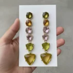Colorful Gemstone Drop Earrings - Image 6