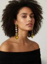 Colorful Gemstone Drop Earrings - Image 7