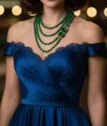 Luxury Emerald Crystal & Malachite Beaded Statement Necklace - Image 4