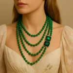 Luxury Emerald Crystal & Malachite Beaded Statement Necklace