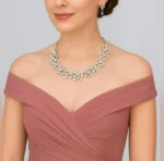 Silver & White Pearl Necklace and Earring Set - Image 3