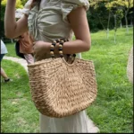 Handmade Woven Straw Beach Bag - Image 9