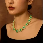 Traditional French Style Boho Turquoise Stone Necklace